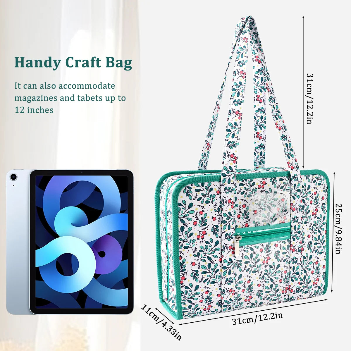Sewing and Embroidery Organizer Tote with Clear Pockets – EB051-C2