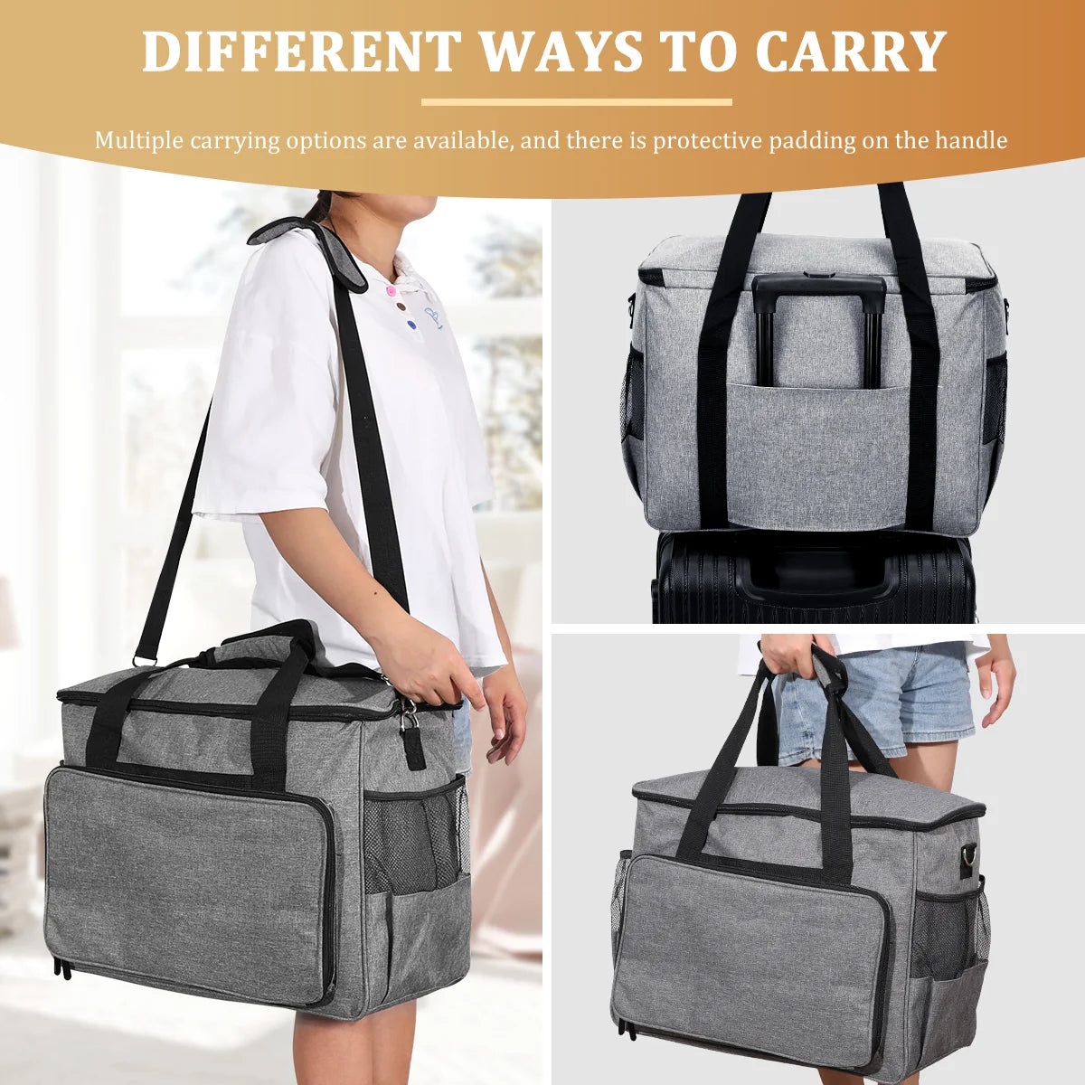Padded Sewing Machine Carrying Case with Storage Pockets – EB024