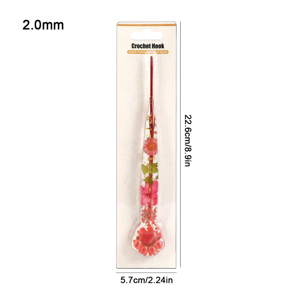 Floral Resin Cat Paw Crochet Hooks – 2.0–6.0mm CH171
