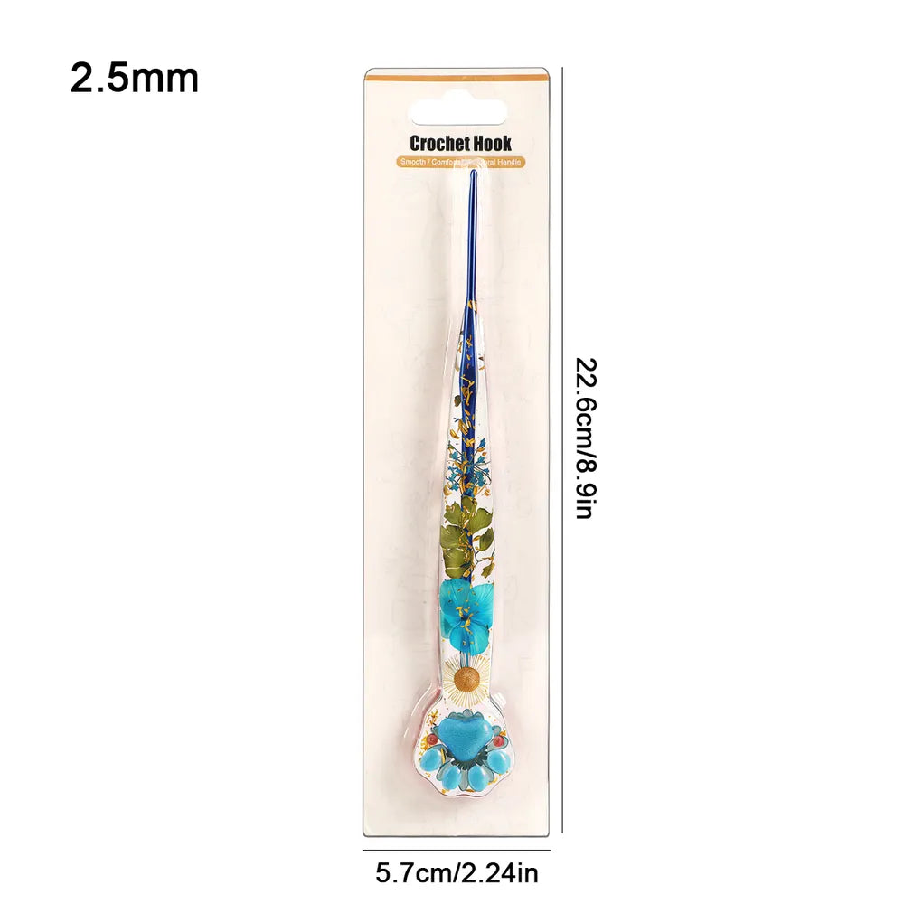 Floral Resin Cat Paw Crochet Hooks – 2.0–6.0mm CH171