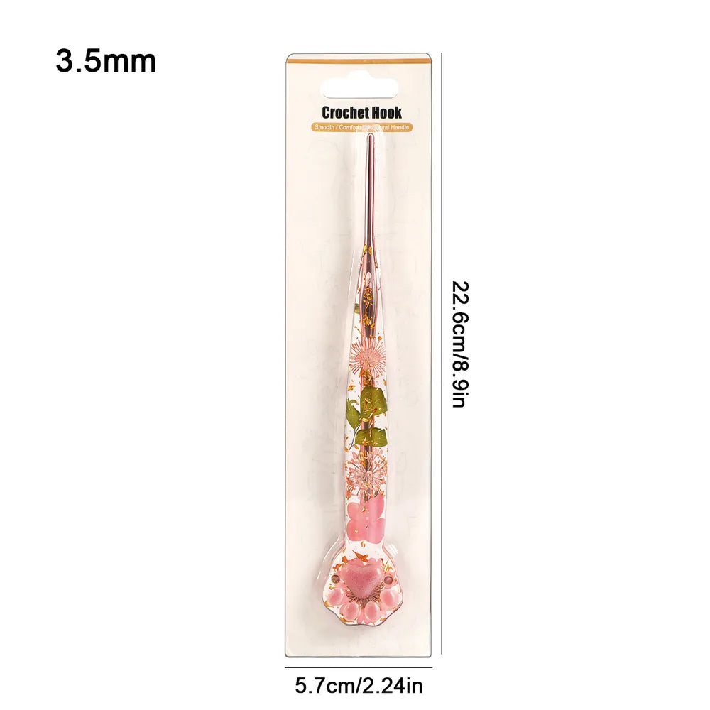 Floral Resin Cat Paw Crochet Hooks – 2.0–6.0mm CH171