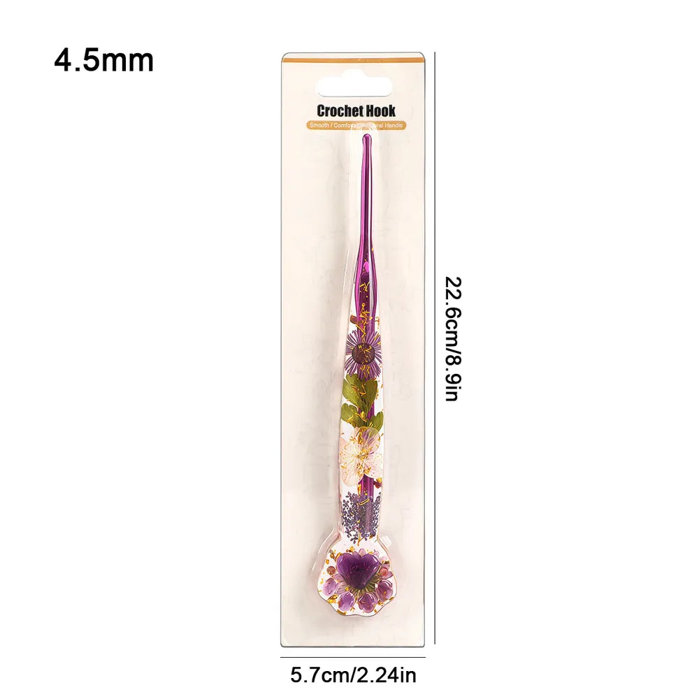 Floral Resin Cat Paw Crochet Hooks – 2.0–6.0mm CH171
