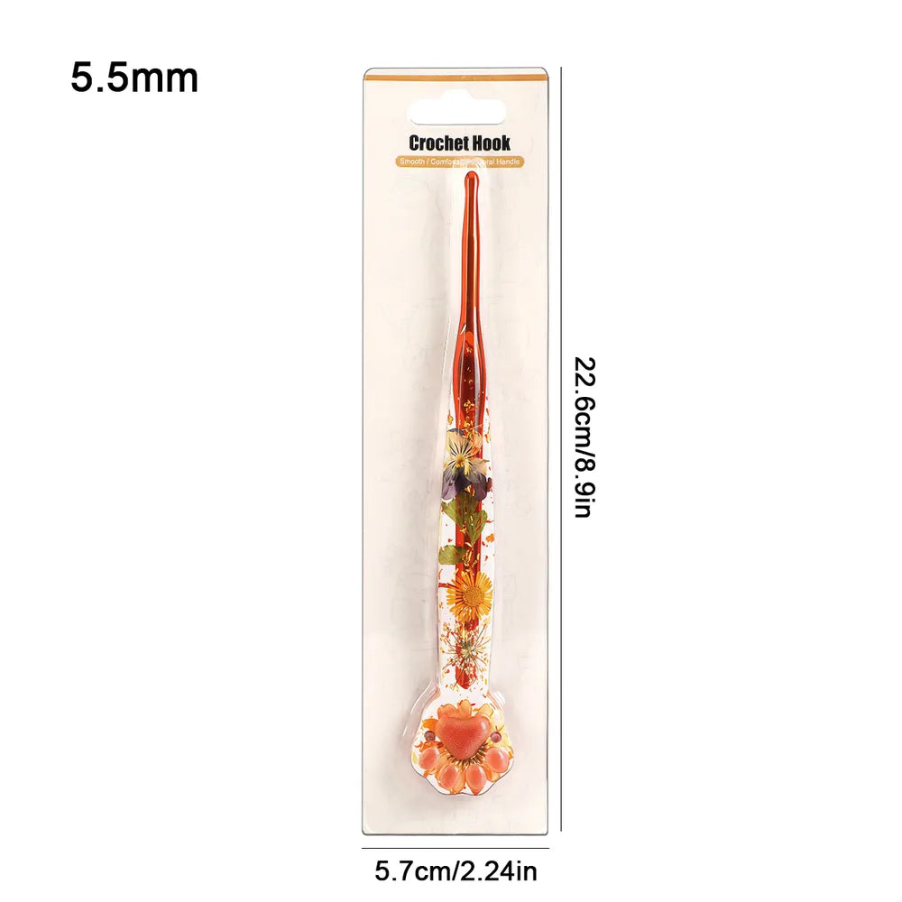 Floral Resin Cat Paw Crochet Hooks – 2.0–6.0mm CH171
