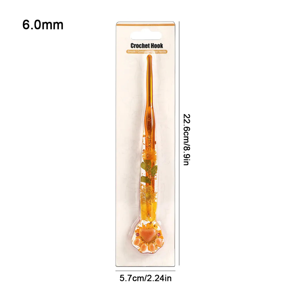 Floral Resin Cat Paw Crochet Hooks – 2.0–6.0mm CH171