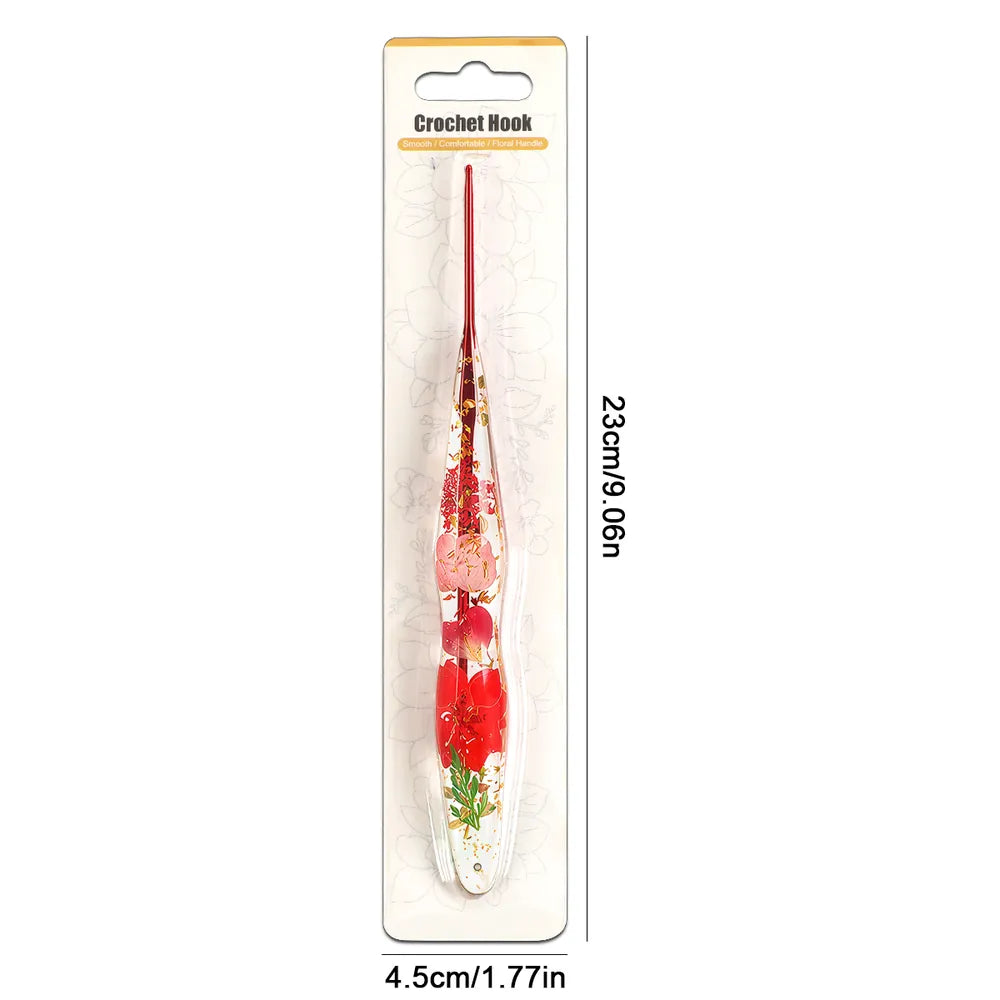 Floral Resin Ergonomic Crochet Hooks CH172 – 2.0–8.0mm