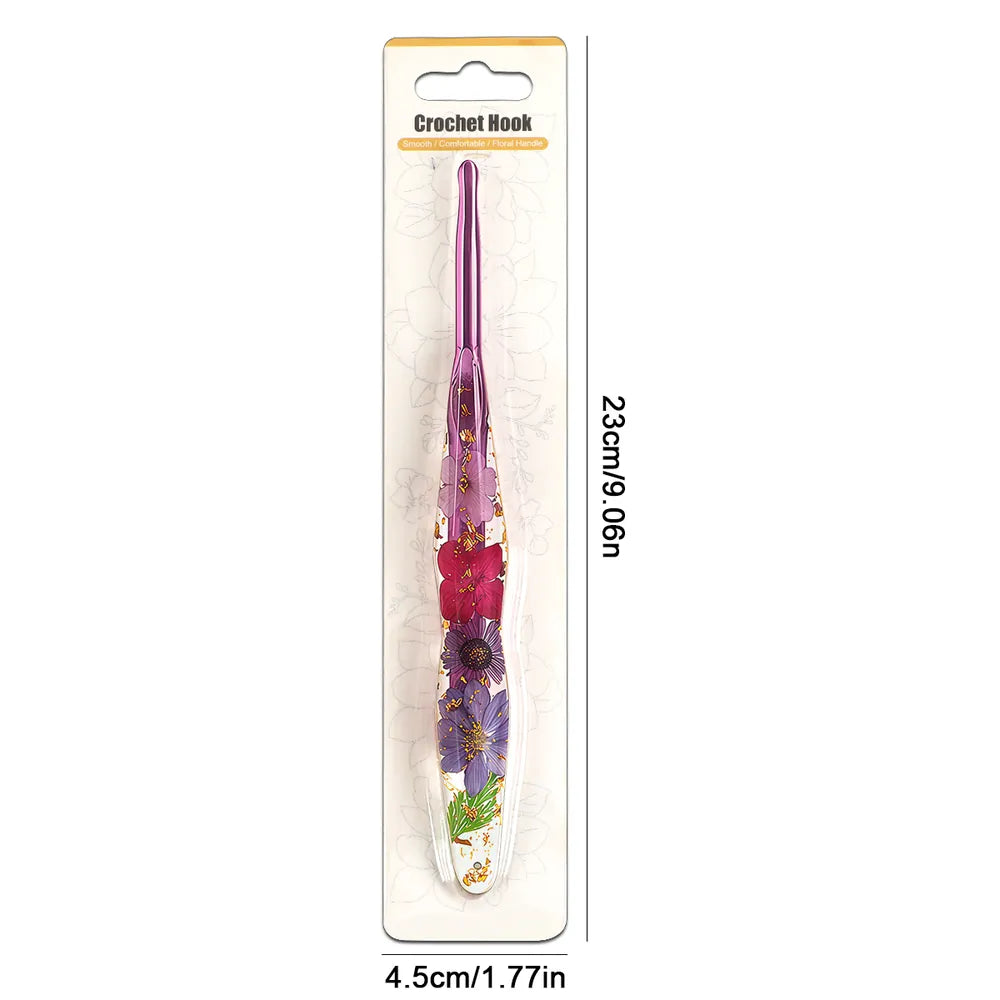 Floral Resin Ergonomic Crochet Hooks CH172 – 2.0–8.0mm