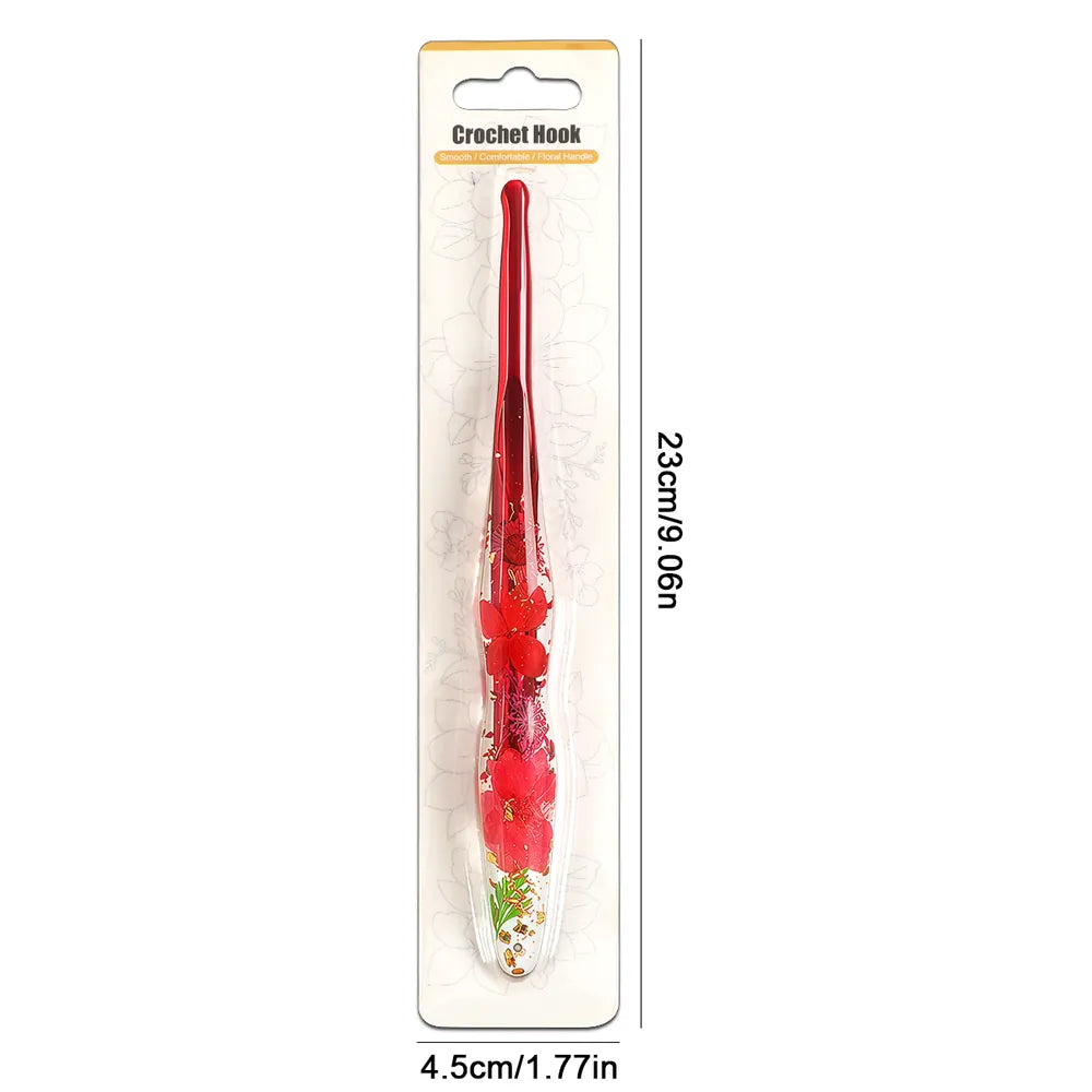 Floral Resin Ergonomic Crochet Hooks CH172 – 2.0–8.0mm
