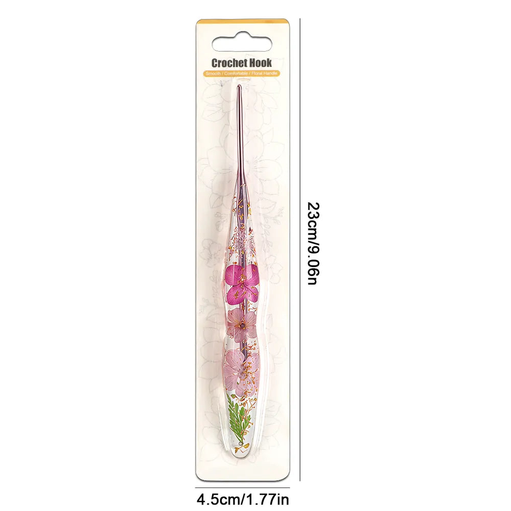 Floral Resin Ergonomic Crochet Hooks CH172 – 2.0–8.0mm