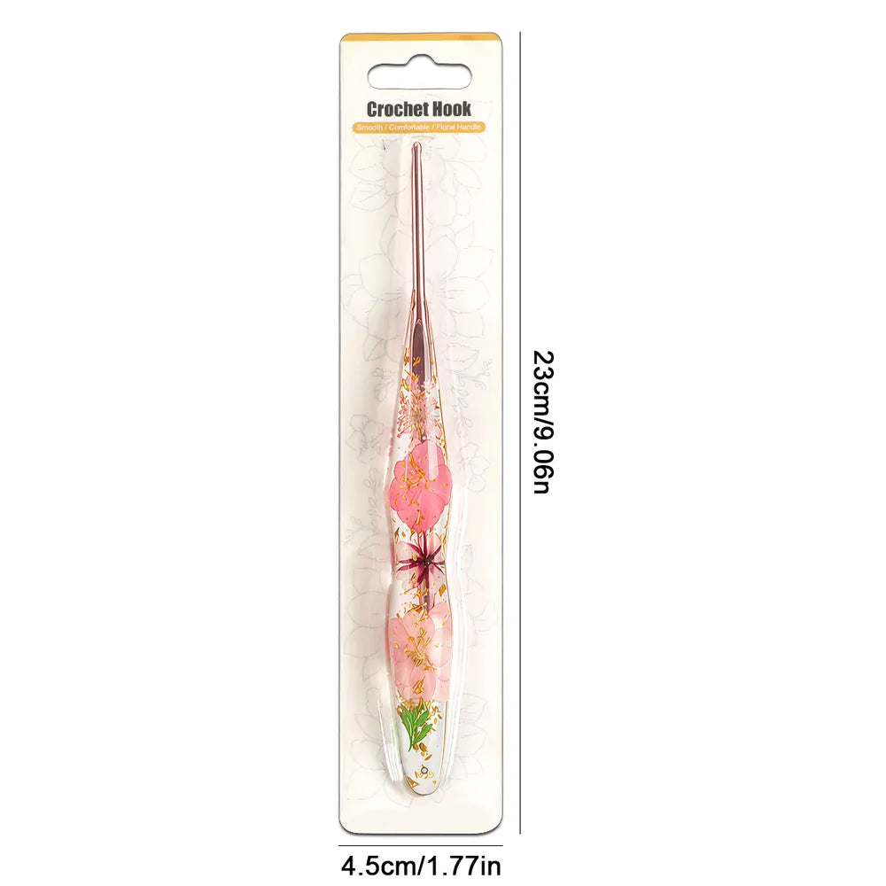 Floral Resin Ergonomic Crochet Hooks CH172 – 2.0–8.0mm