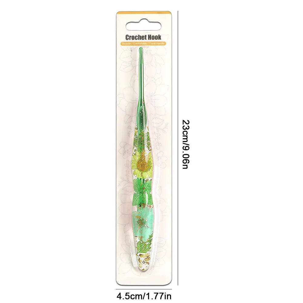 Floral Resin Ergonomic Crochet Hooks CH172 – 2.0–8.0mm