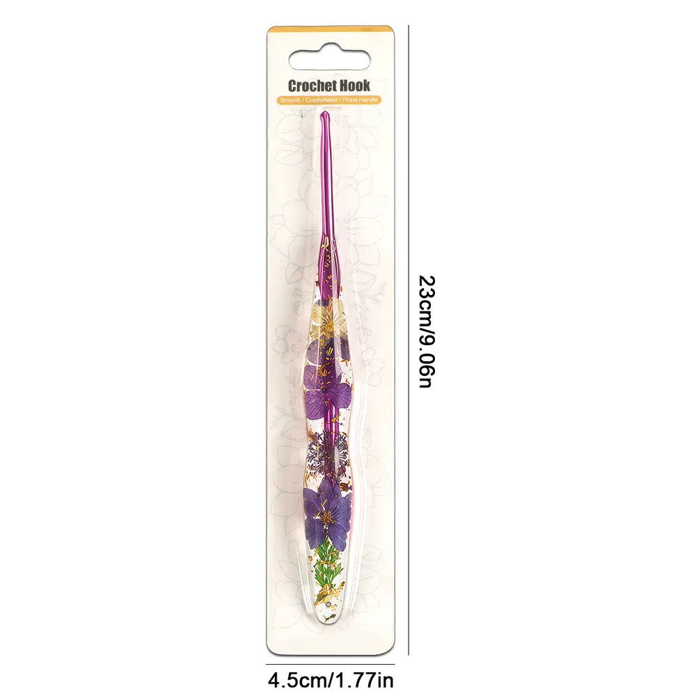 Floral Resin Ergonomic Crochet Hooks CH172 – 2.0–8.0mm