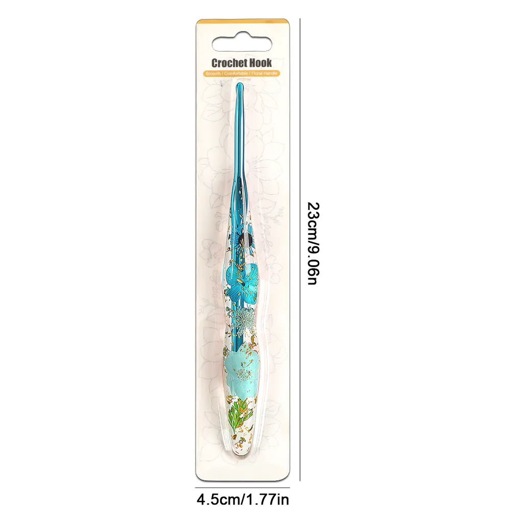 Floral Resin Ergonomic Crochet Hooks CH172 – 2.0–8.0mm