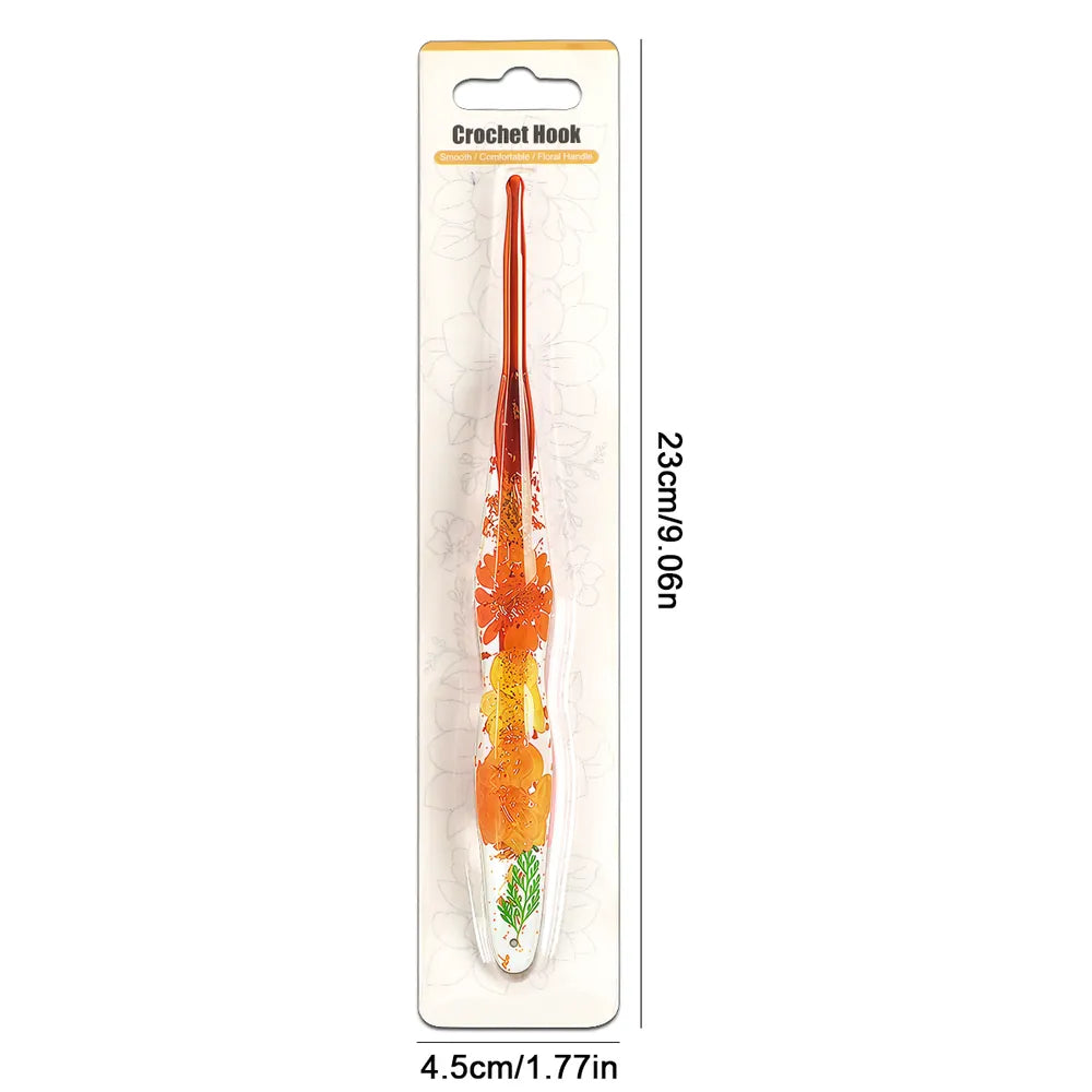 Floral Resin Ergonomic Crochet Hooks CH172 – 2.0–8.0mm