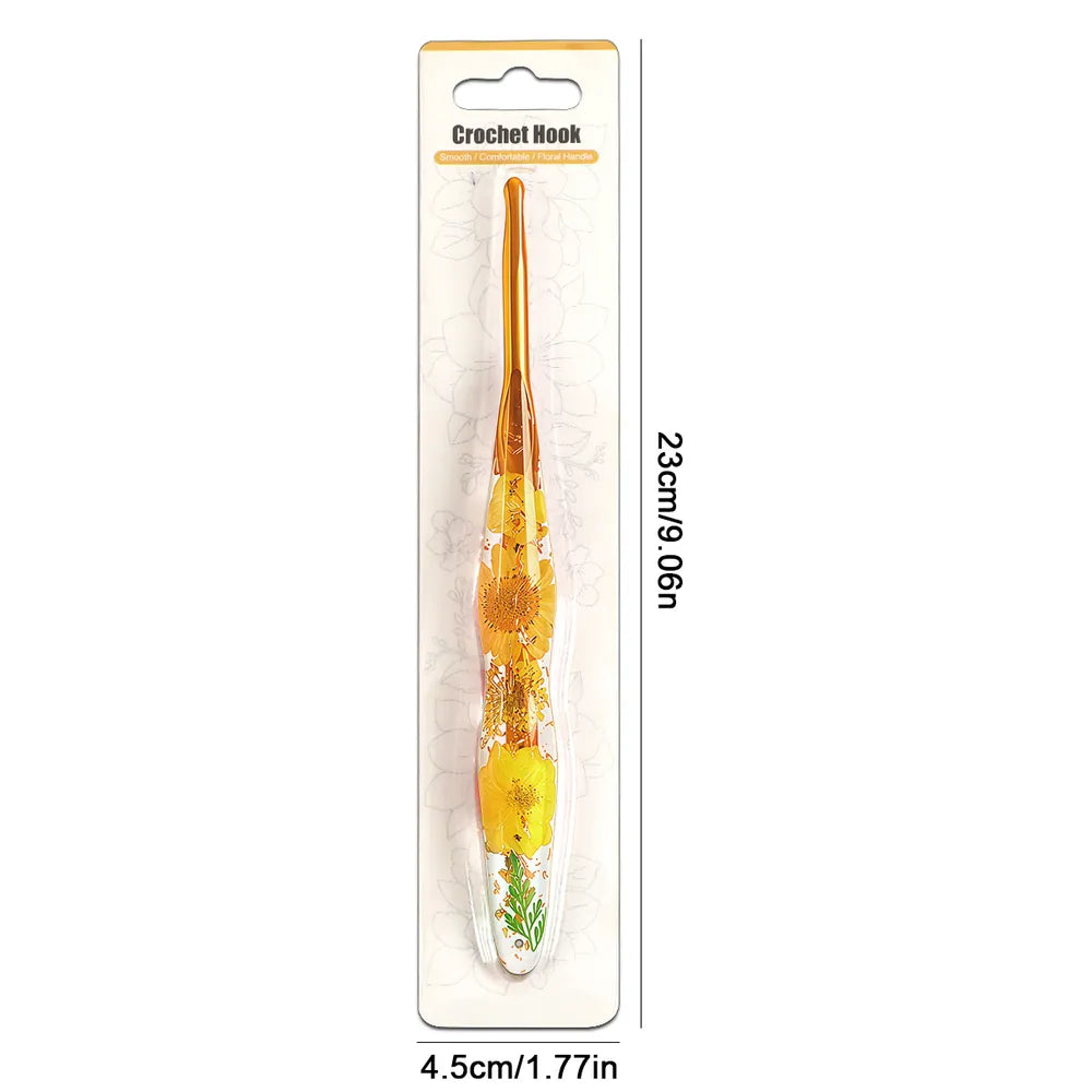Floral Resin Ergonomic Crochet Hooks CH172 – 2.0–8.0mm