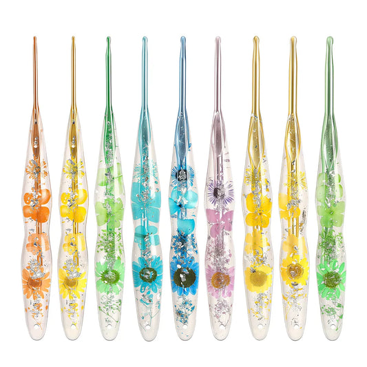 Floral Resin Ergonomic Crochet Hooks CH176 – 2.25–8.0mm