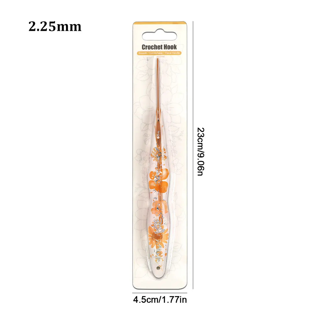 Floral Resin Ergonomic Crochet Hooks CH176 – 2.25–8.0mm
