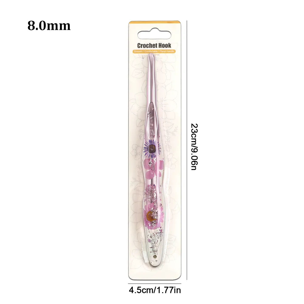 Floral Resin Ergonomic Crochet Hooks CH176 – 2.25–8.0mm