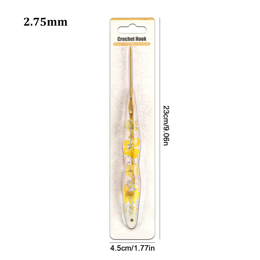 Floral Resin Ergonomic Crochet Hooks CH176 – 2.25–8.0mm