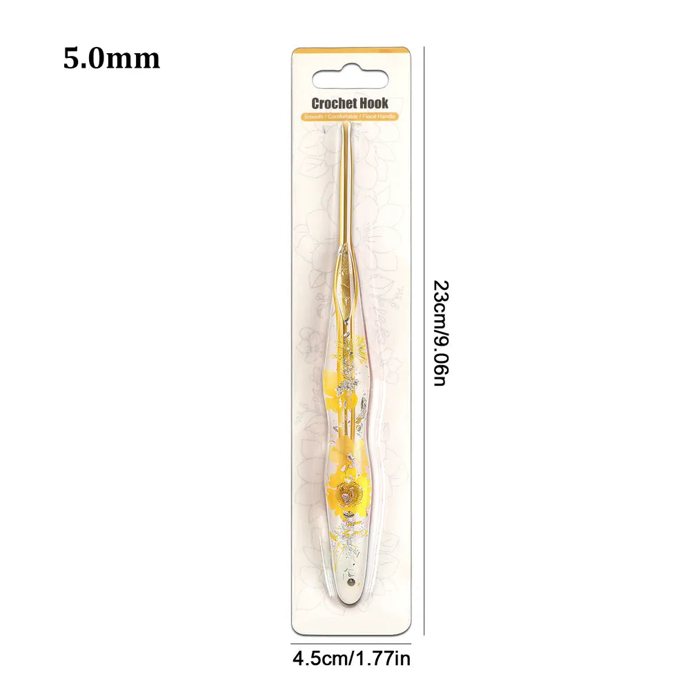 Floral Resin Ergonomic Crochet Hooks CH176 – 2.25–8.0mm