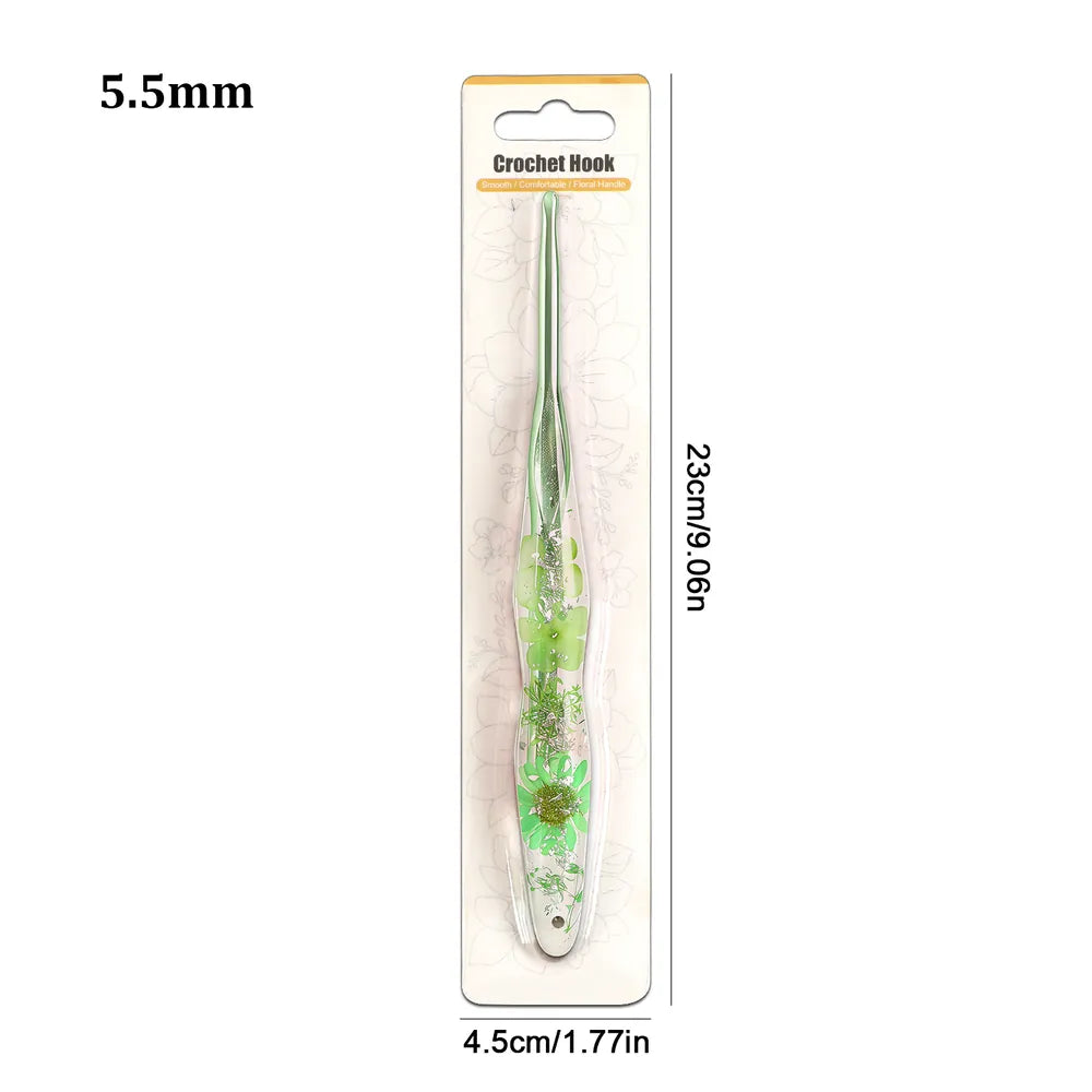 Floral Resin Ergonomic Crochet Hooks CH176 – 2.25–8.0mm