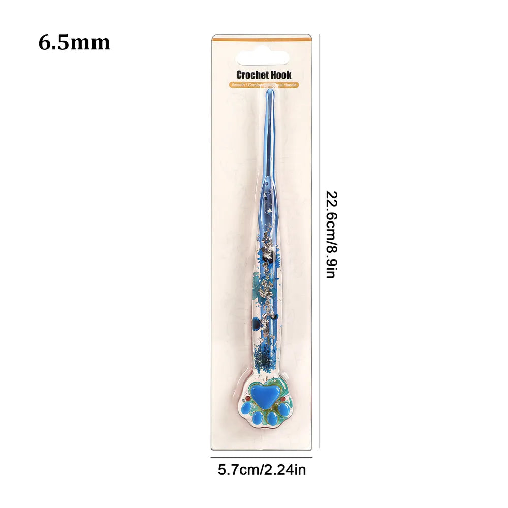 Macaron Floral Resin Cat Paw Crochet Hooks  CH177– 2.25–8mm