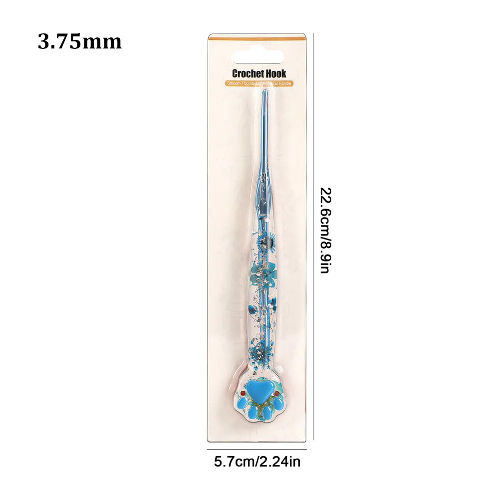 Macaron Floral Resin Cat Paw Crochet Hooks  CH177– 2.25–8mm