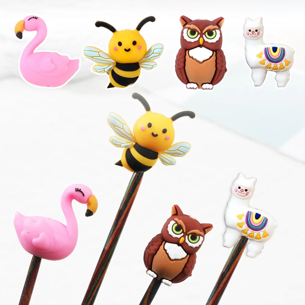 Animal Silicone Knitting Needle Tip Protectors – 4 & 8 Pack AC373-C17
