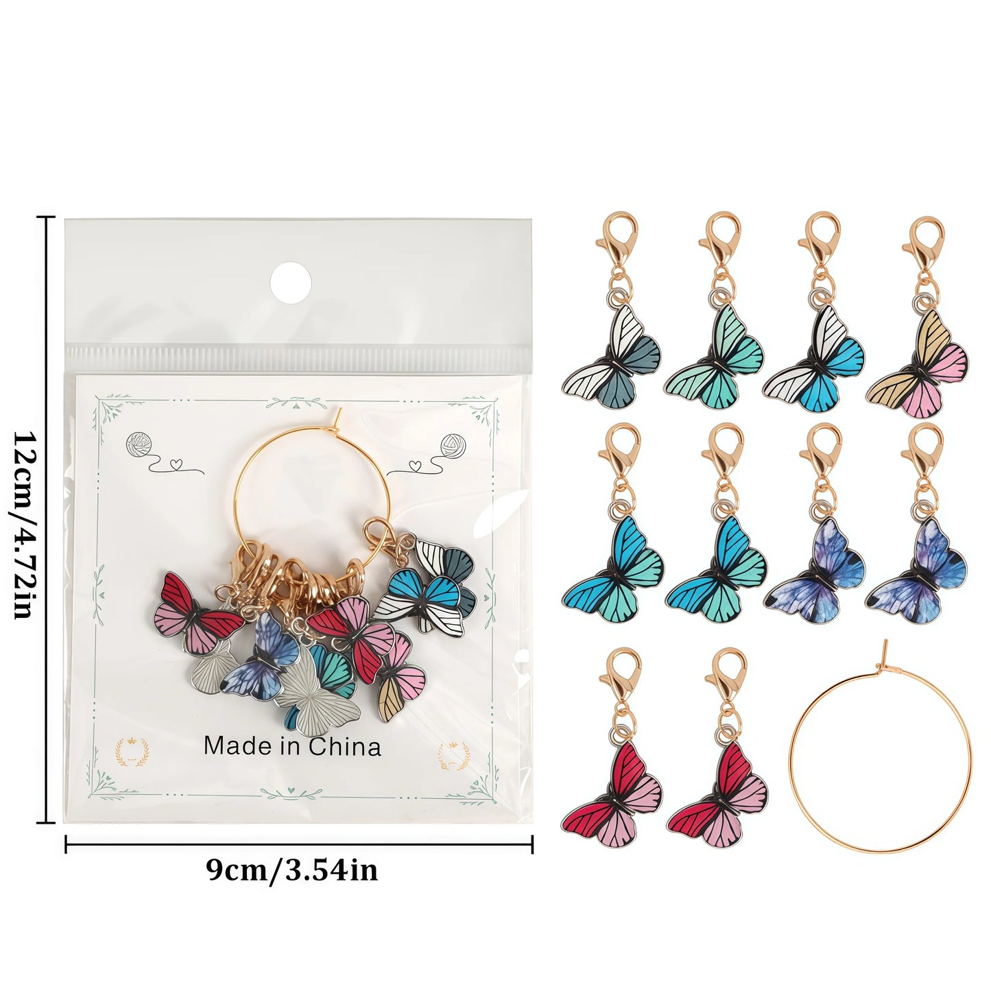 Decorative Charm Stitch Marker Sets with Holder Ring – SM417