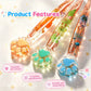 Close-up of colorful cat paw crochet hook handles with flowers and gold foil
