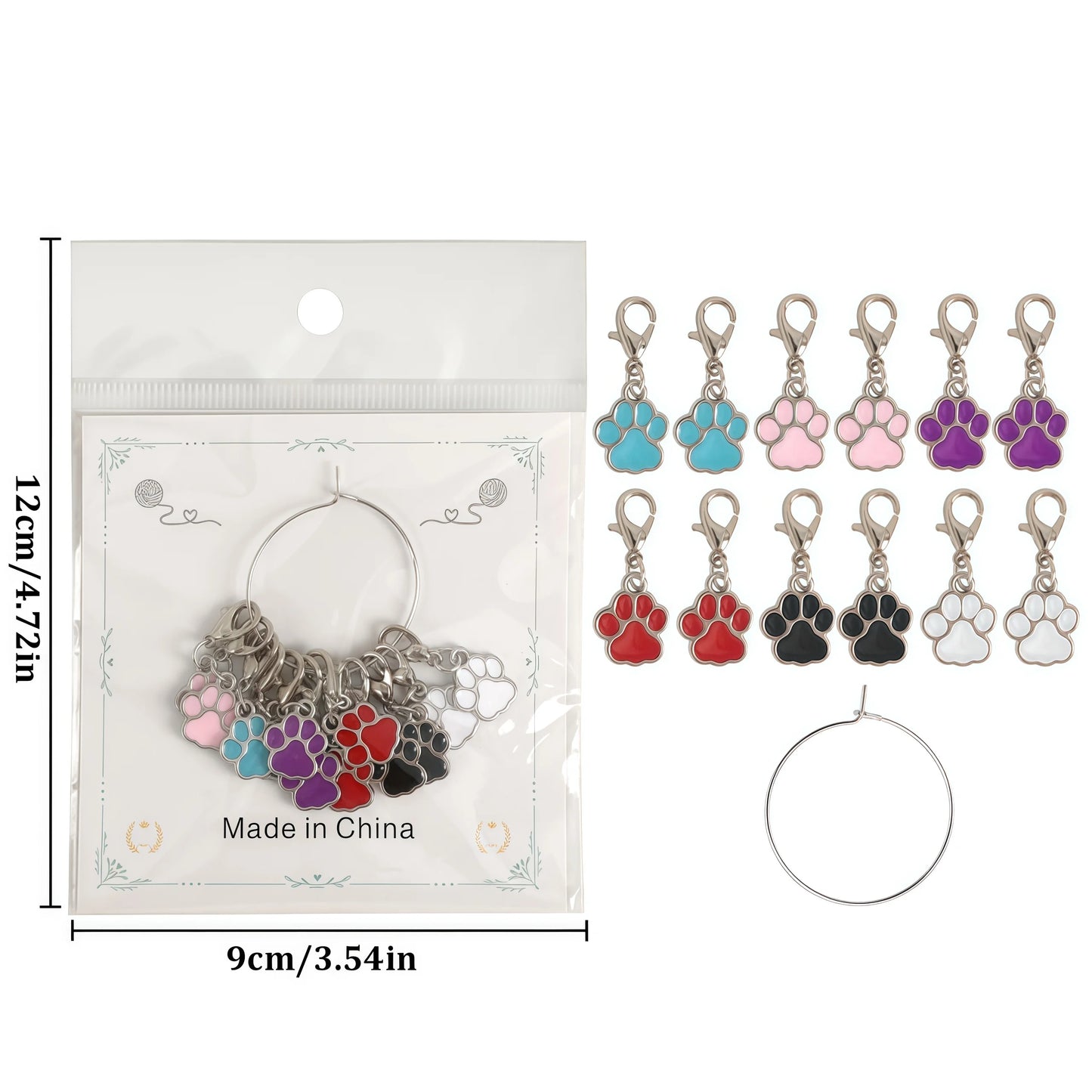 Decorative Charm Stitch Marker Sets with Holder Ring – SM417