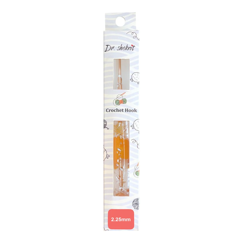 Dr.SheKnit CH177 2.25mm floral resin cat paw crochet hook in retail packaging