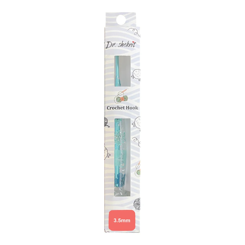 Dr.SheKnit CH177 3.5mm floral resin cat paw crochet hook in retail packaging