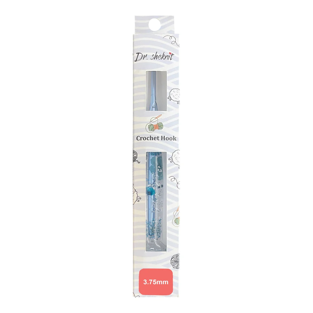 Dr.SheKnit CH177 3.75mm floral resin cat paw crochet hook in retail packaging