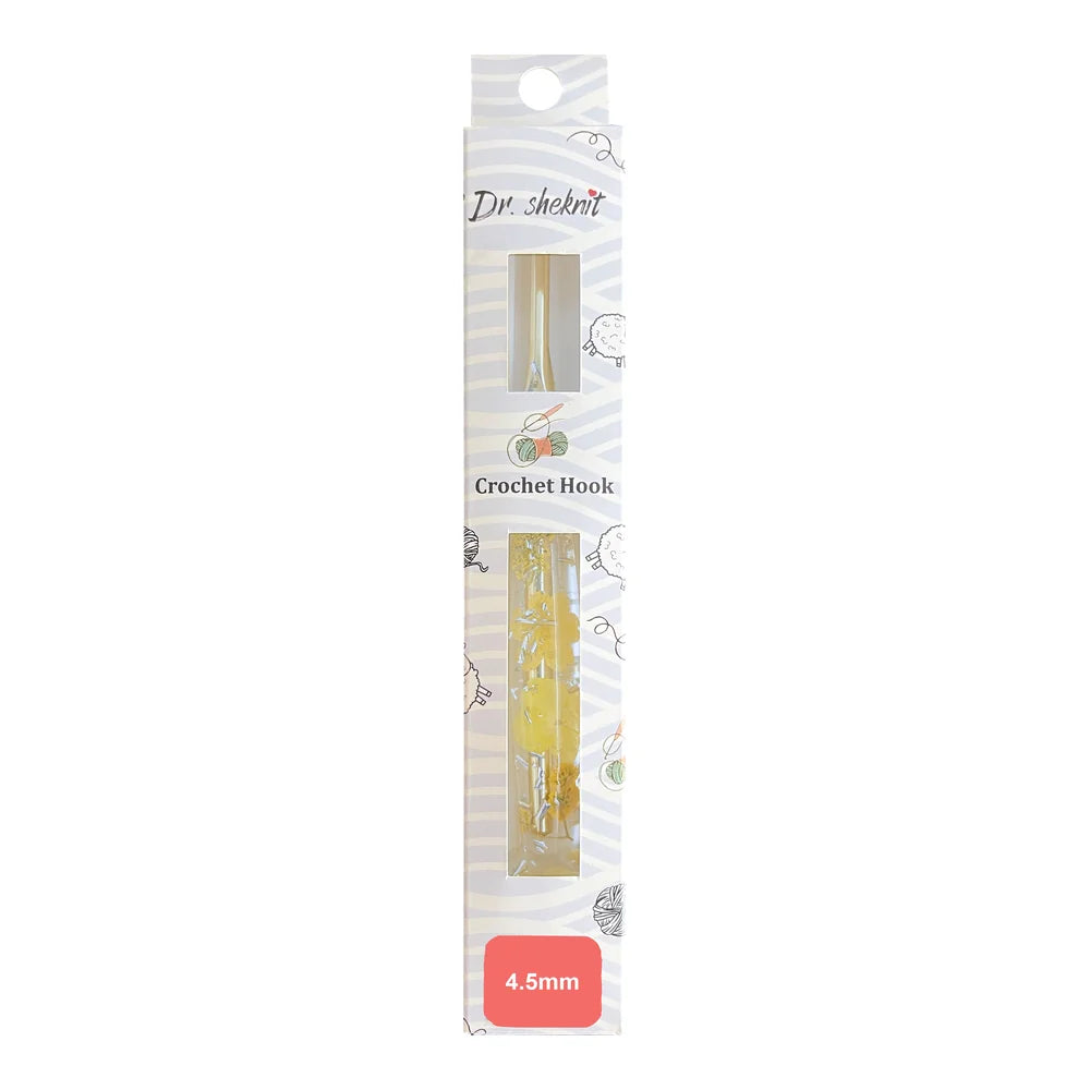 Dr.SheKnit CH177 4.5mm floral resin cat paw crochet hook in retail packaging