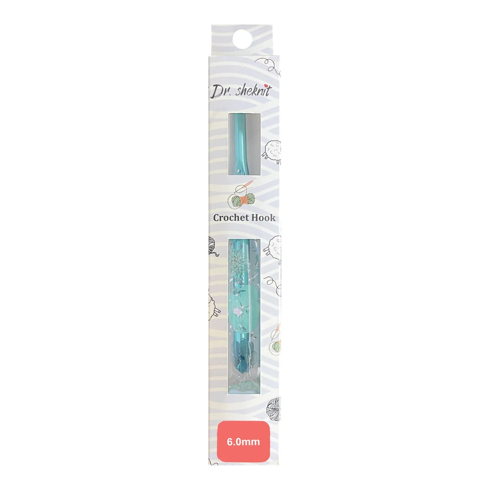 Dr.SheKnit CH177 6.0mm floral resin cat paw crochet hook in retail packaging