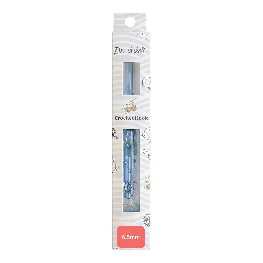 Dr.SheKnit CH177 6.5mm floral resin cat paw crochet hook in retail packaging