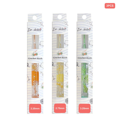 Dr.SheKnit CH177 3-piece floral resin cat paw crochet hook set, 2.25mm, 2.75mm, 3.25mm