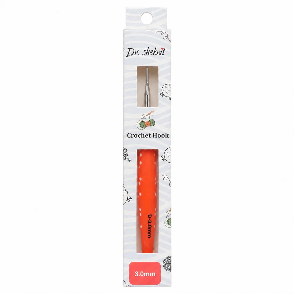 CH178 3.0 mm cherry ergonomic crochet hook in retail packaging