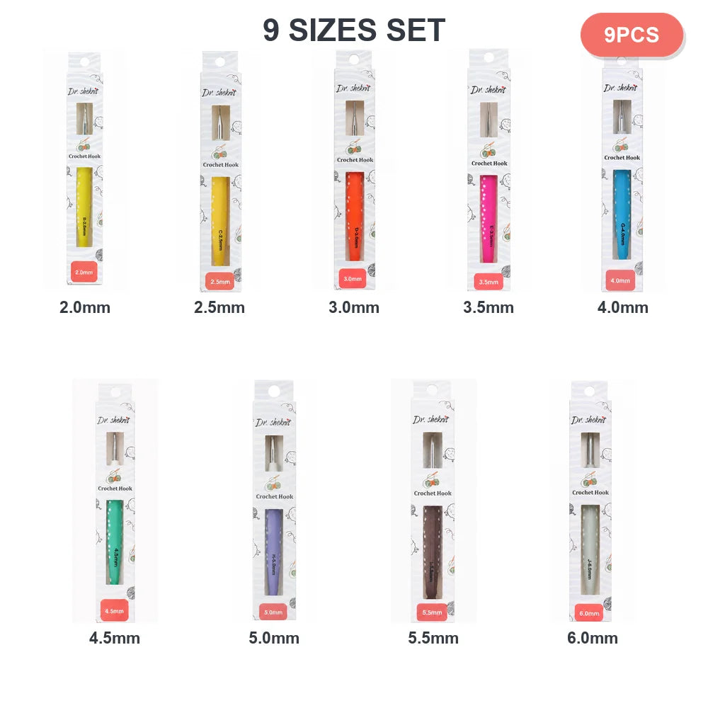 CH178 nine-piece cherry crochet hook set in sizes 2.0 to 6.0 mm