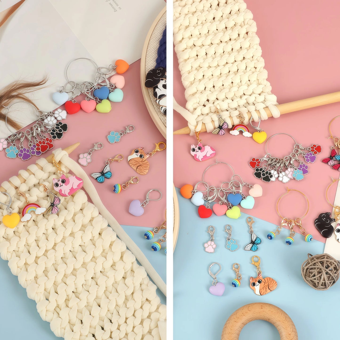 Decorative Charm Stitch Marker Sets with Holder Ring – SM417
