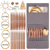 Dr.SheKnit 13-size interchangeable circular knitting needle set with gray organizer