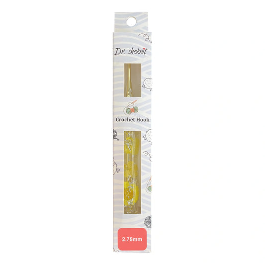 Dr.SheKnit CH176 2.75mm floral resin ergonomic crochet hook in retail packaging