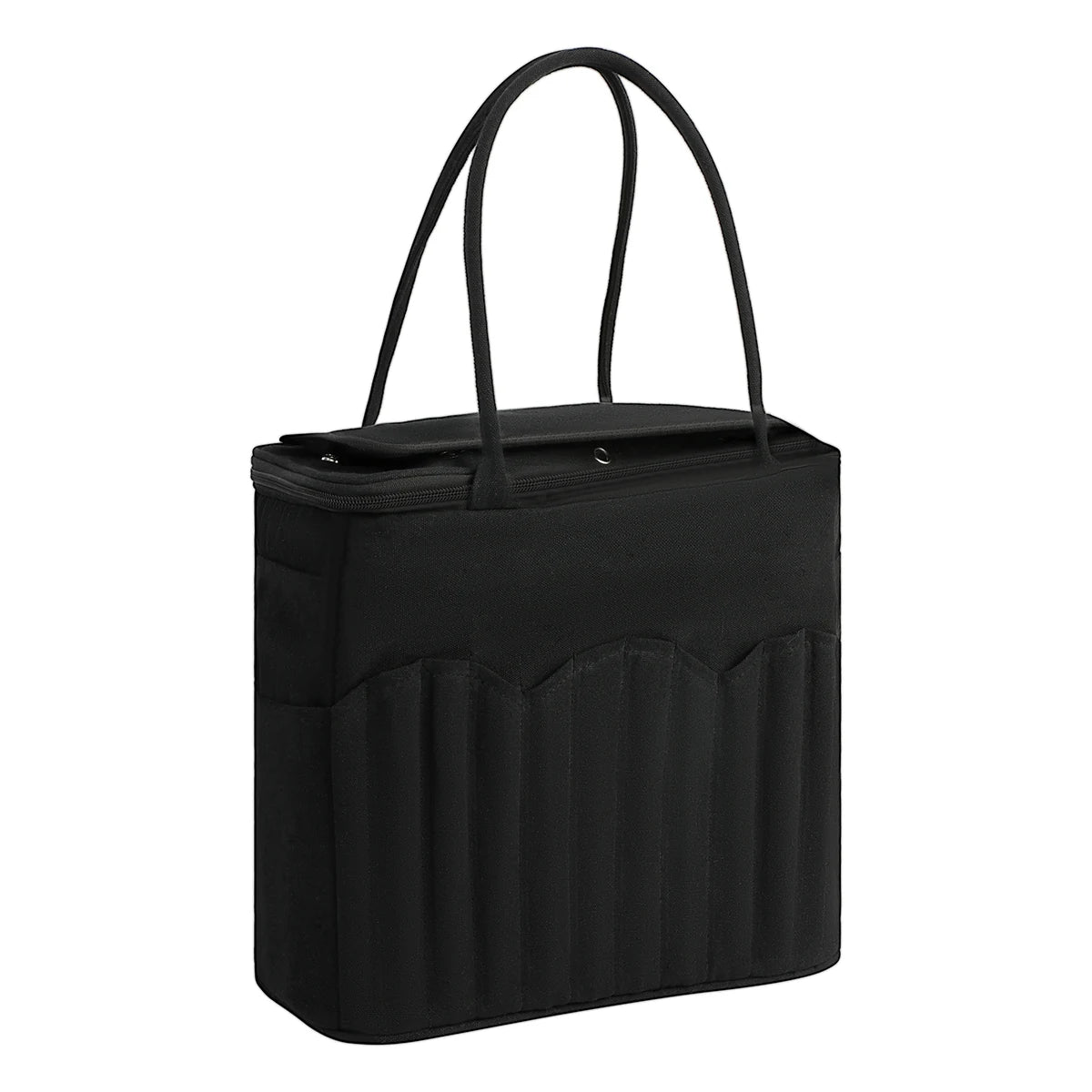 Black EB126 canvas yarn storage bag with zippered top and carry handles