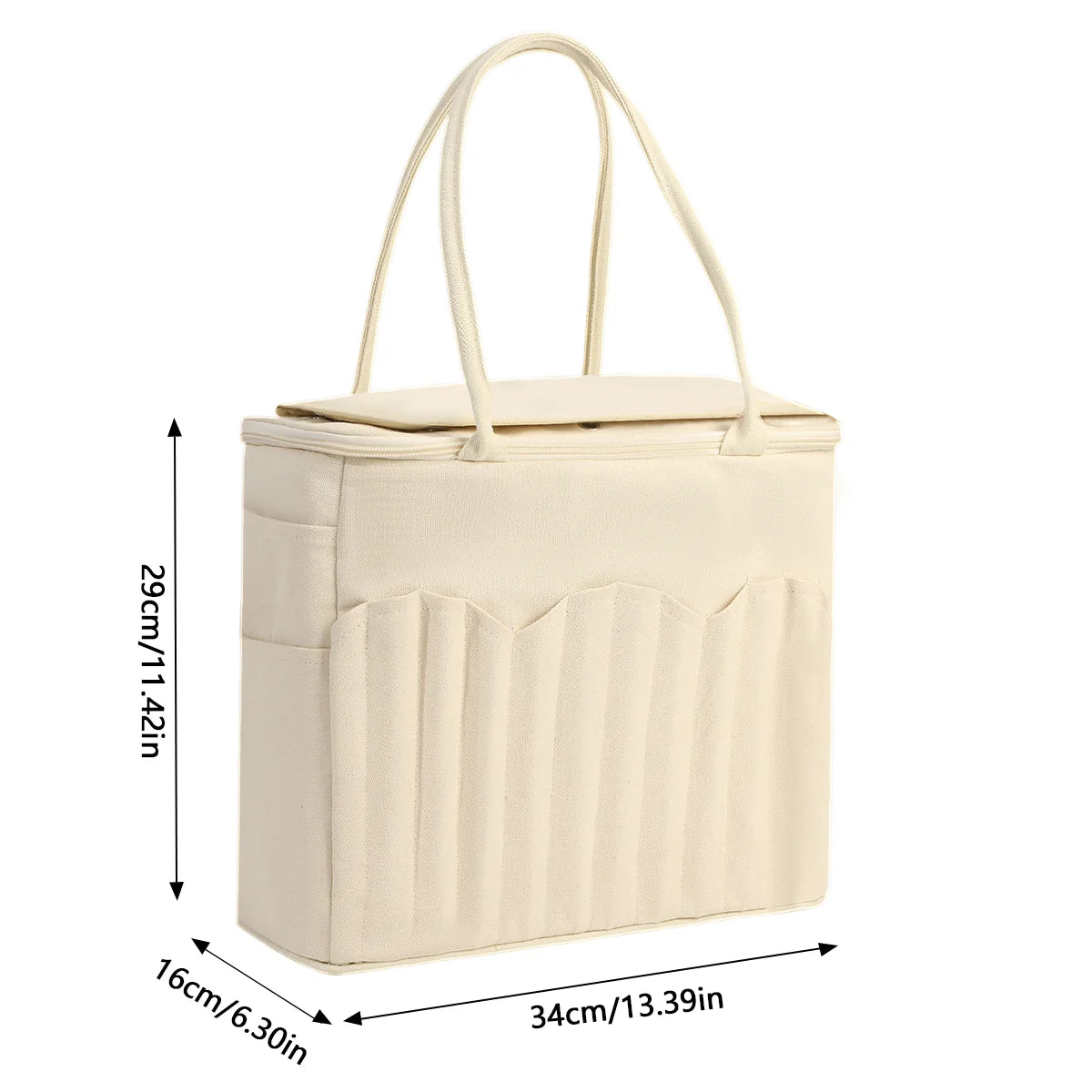 EB126 canvas yarn storage bag measuring 34 by 16 by 29 centimeters