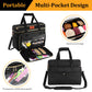 Black EB123 yarn storage bag with exterior pockets and closed carrying design