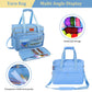 Sky Blue EB123 yarn storage bag with exterior pockets and closed carrying design