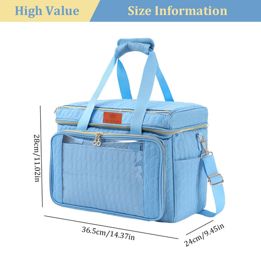Sky Blue EB123 yarn storage bag measuring 36.5 by 24 by 28 cm