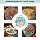 Floral Embroidery Storage Bag with Shoulder Strap – EB034-C8