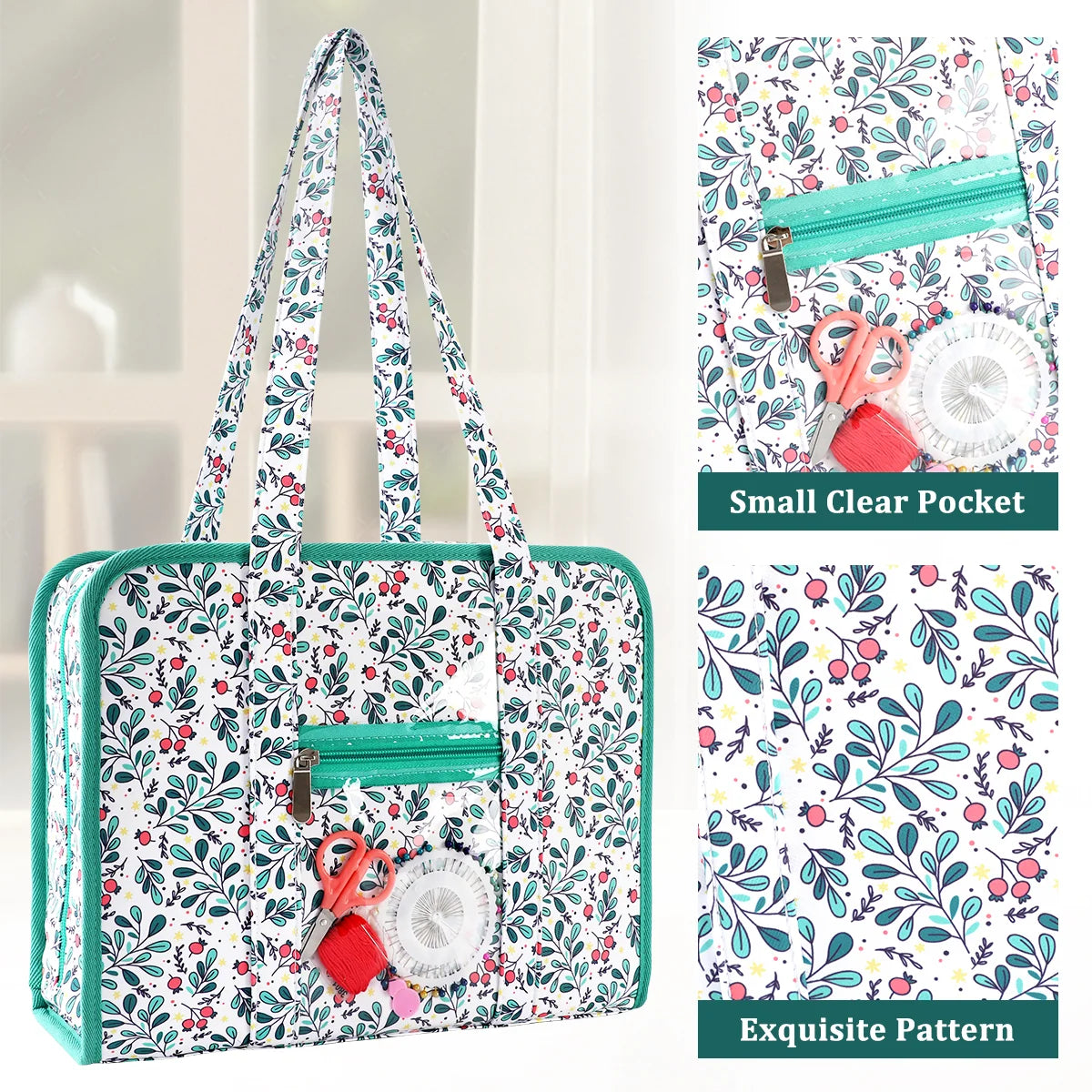 Sewing and Embroidery Organizer Tote with Clear Pockets – EB051-C2