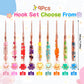 Nine floral resin crochet hook sizes from 2.0 to 6.0 mm with 18 centimeter length